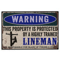 Ohaprints-Doormat-Outdoor-Indoor-Lineman-This-Property-Is-Protected-Electrician-Lineman-Rubber-Door-Mat-891-18'' x 30''