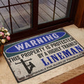 Ohaprints-Doormat-Outdoor-Indoor-Lineman-This-Property-Is-Protected-Electrician-Lineman-Rubber-Door-Mat-891-