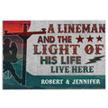 Ohaprints-Doormat-Outdoor-Indoor-Lineman-The-Light-Of-His-Life-Live-Here-Custom-Personalized-Name-Rubber-Door-Mat-894-18'' x 30''