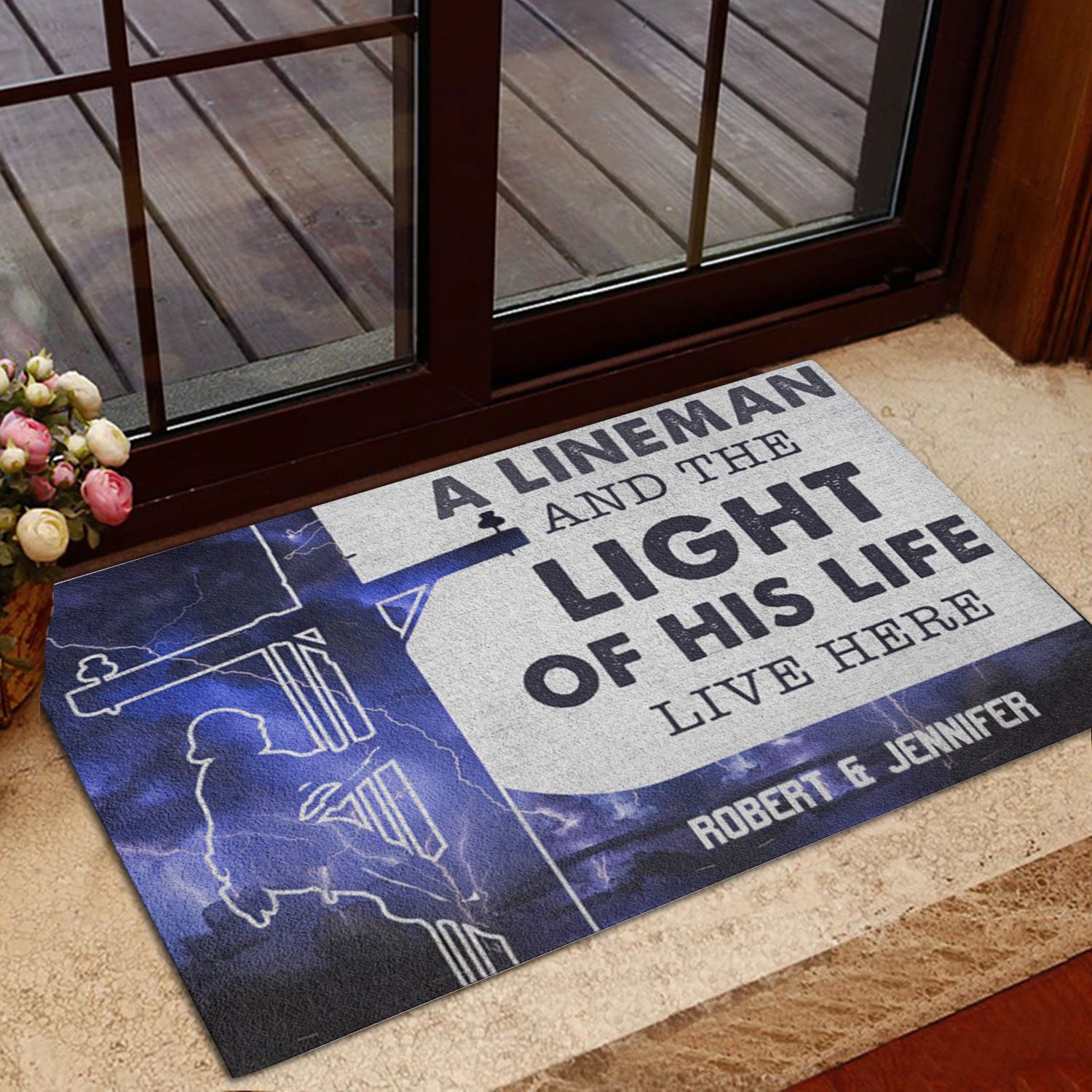 Ohaprints-Doormat-Outdoor-Indoor-Lineman-Light-Of-His-Life-Live-Here-Custom-Personalized-Name-Rubber-Door-Mat-895-