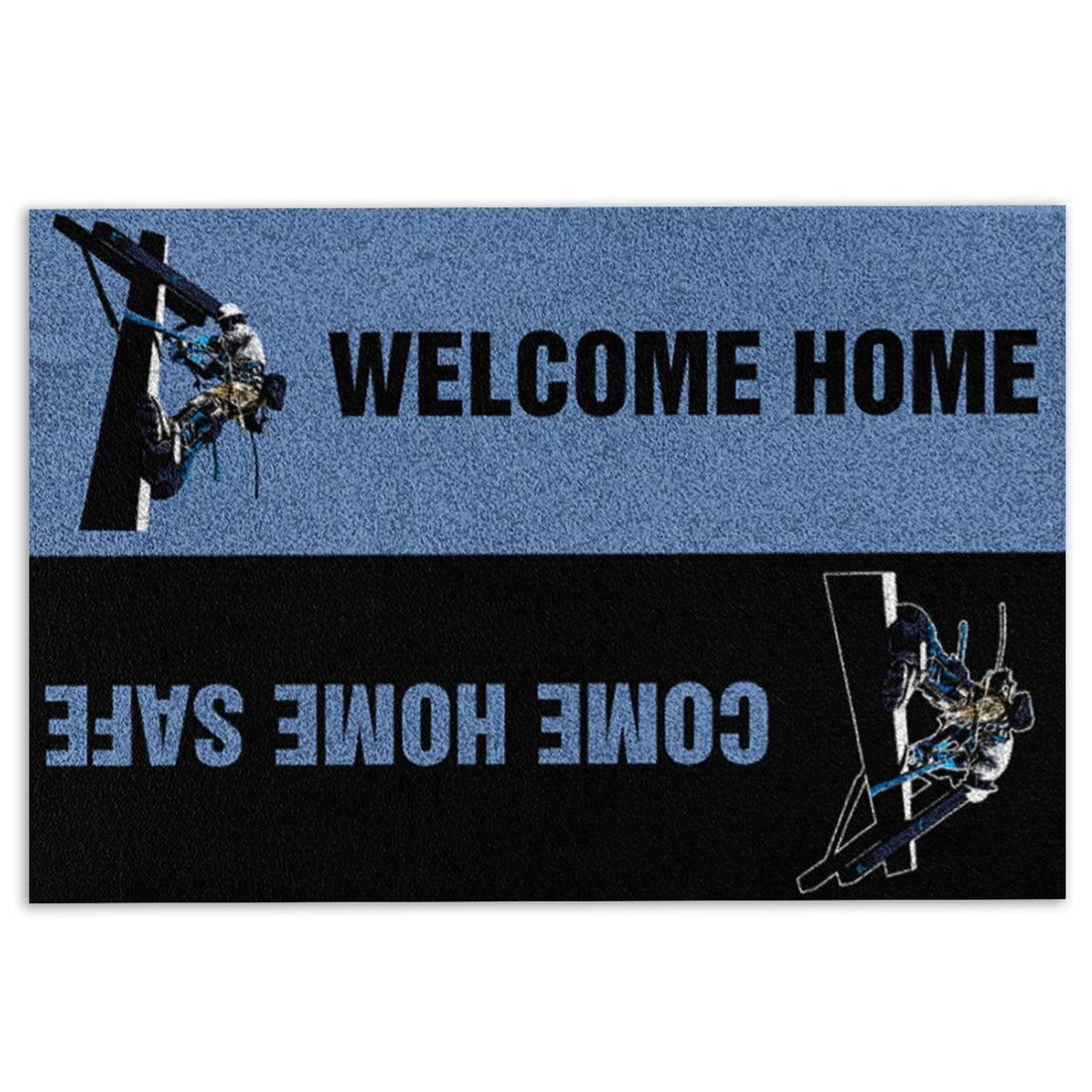 Ohaprints-Doormat-Outdoor-Indoor-Lineman-Welcome-Home-Come-Home-Safe-Electrician-Lineman-Rubber-Door-Mat-899-18'' x 30''