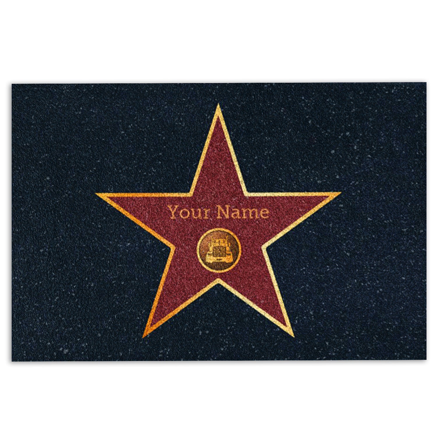 Ohaprints-Doormat-Outdoor-Indoor-Trucker-Star-Truck-Driver-Custom-Personalized-Name-Rubber-Door-Mat-901-18'' x 30''