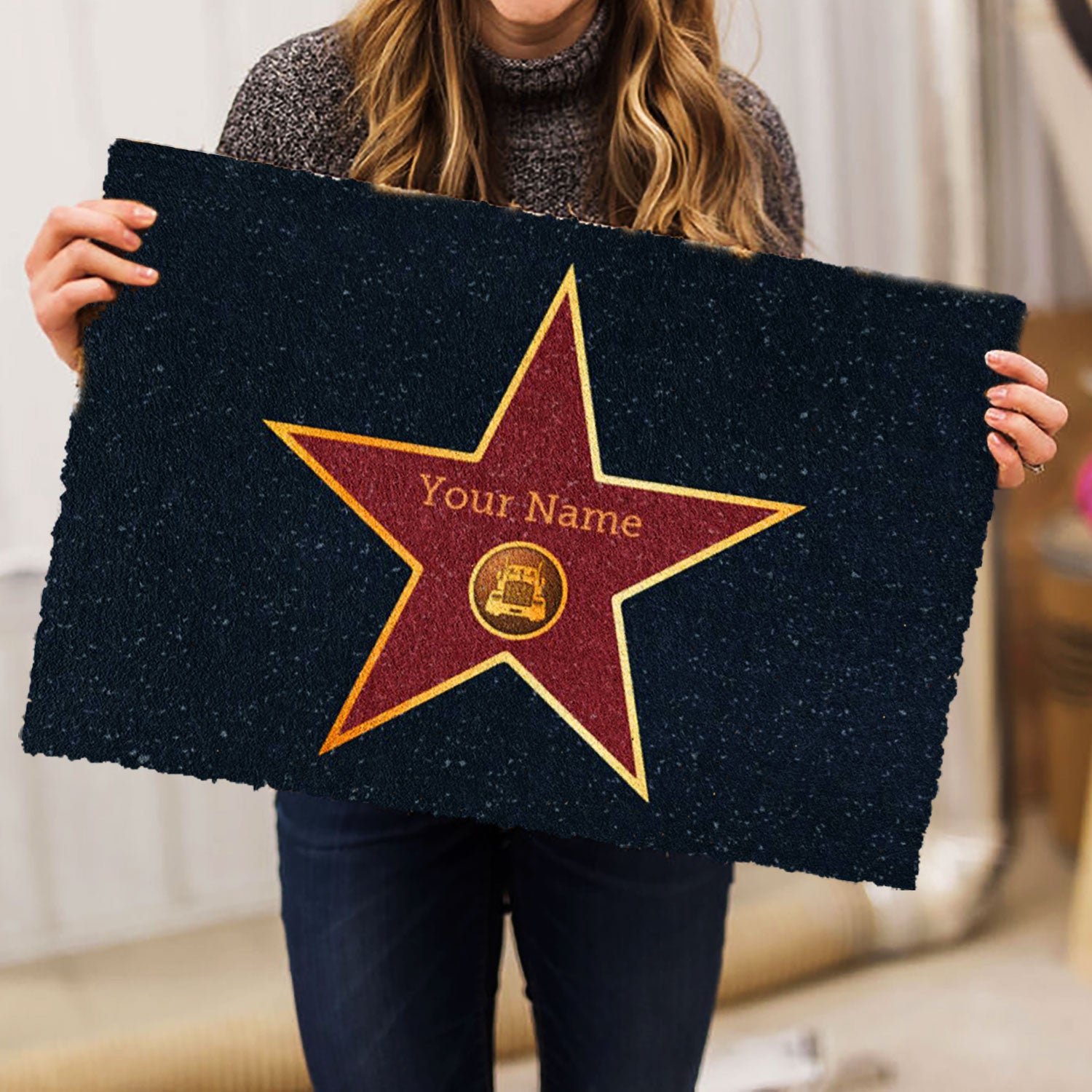 Ohaprints-Doormat-Outdoor-Indoor-Trucker-Star-Truck-Driver-Custom-Personalized-Name-Rubber-Door-Mat-901-