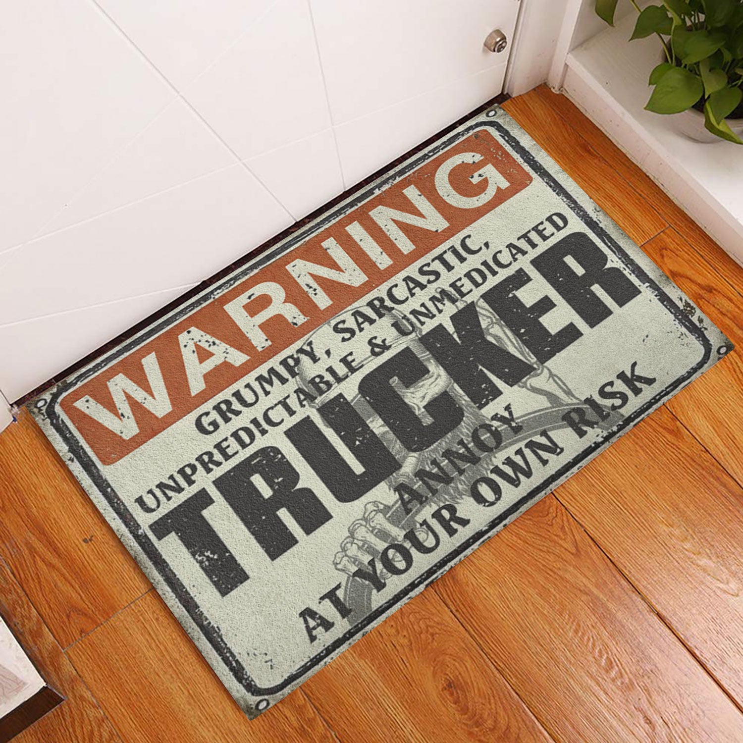 Ohaprints-Doormat-Outdoor-Indoor-Trucker-Warning-Grumpy-Sarcastic-Truck-Driver-Rubber-Door-Mat-909-