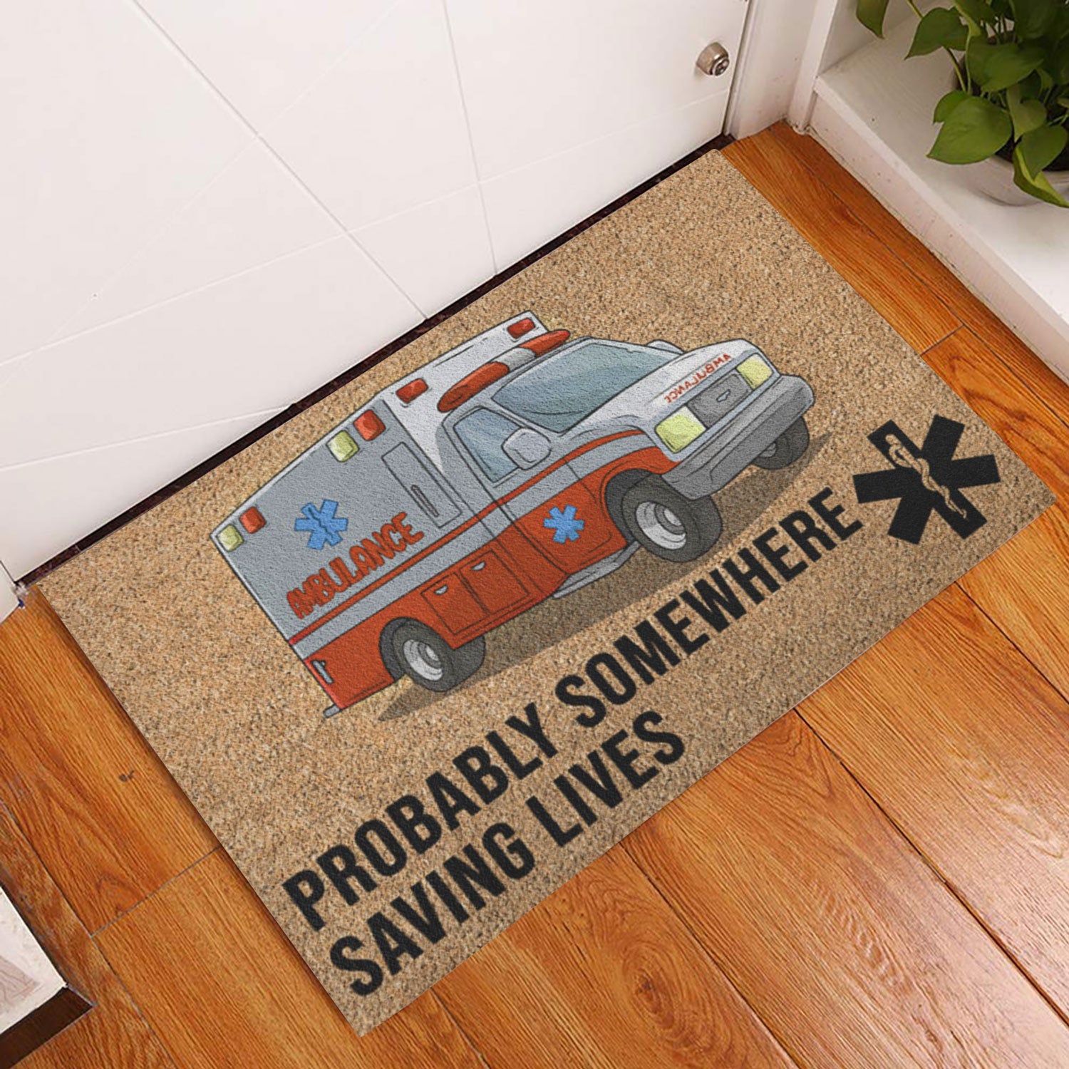 Ohaprints-Doormat-Outdoor-Indoor-Emt-Paramedic-Probably-Somewhere-Saving-Lives-Rubber-Door-Mat-910-