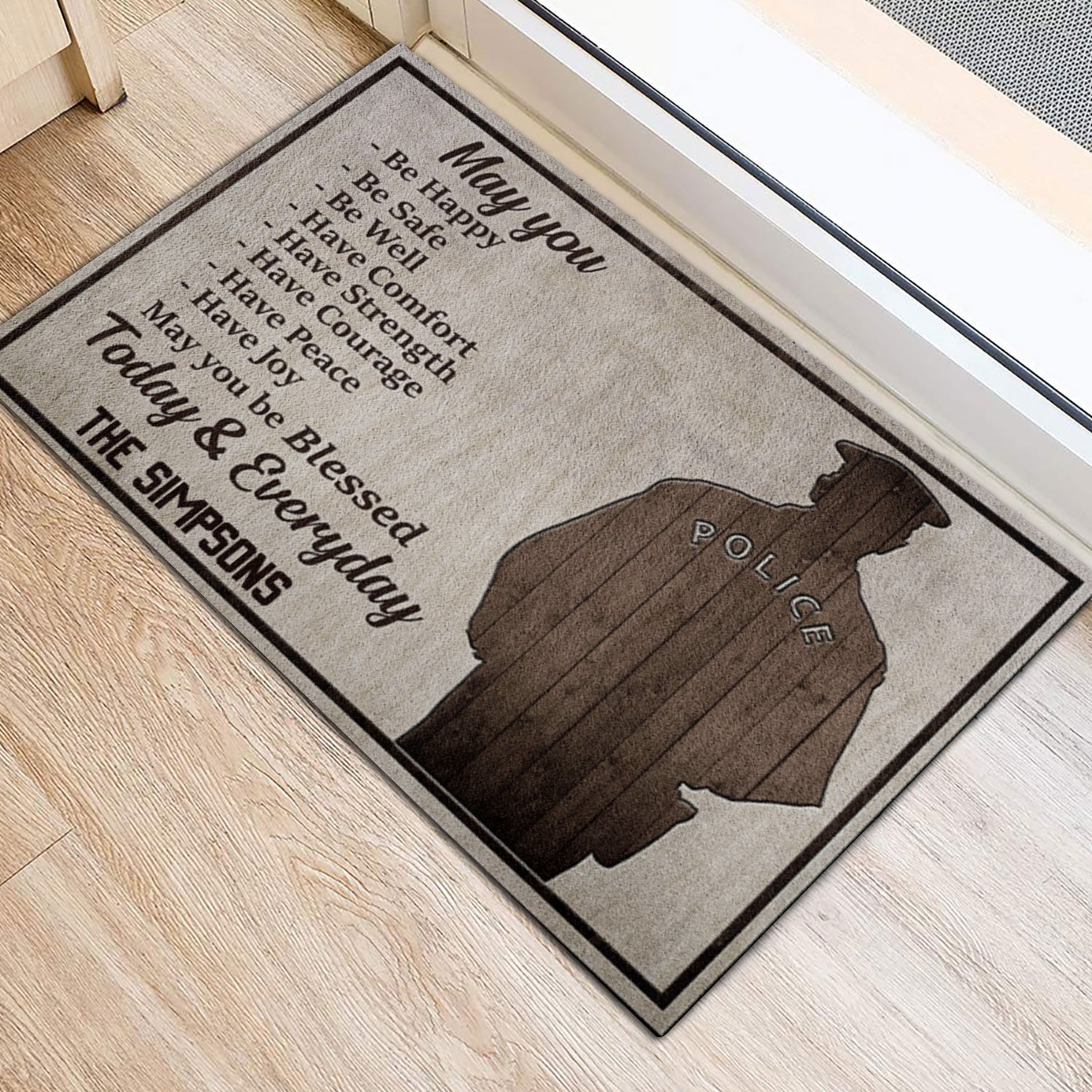 Ohaprints-Doormat-Outdoor-Indoor-Police-May-You-Be-Happy-Thin-Blue-Line-Custom-Personalized-Name-Rubber-Door-Mat-912-