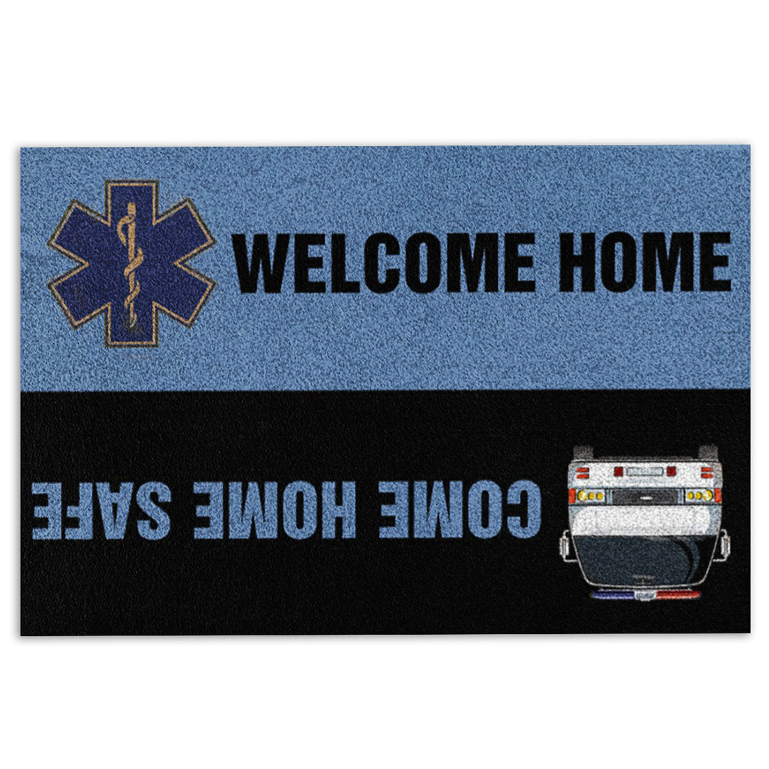 Ohaprints-Doormat-Outdoor-Indoor-Police-Come-Home-Safe-Back-The-Blue-Thin-Blue-Line-Rubber-Door-Mat-914-18'' x 30''