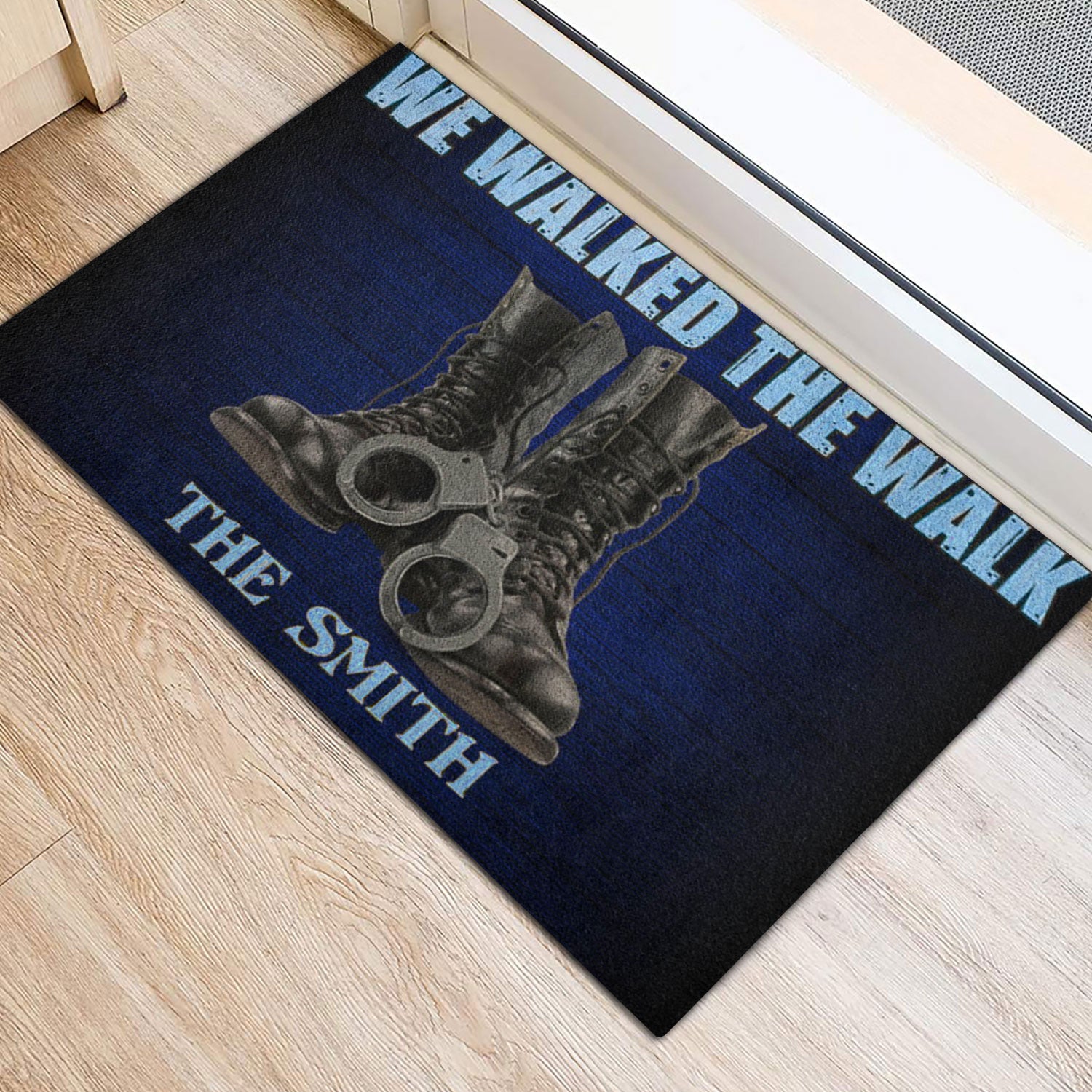 Ohaprints-Doormat-Outdoor-Indoor-Police-We-Walked-The-Walk-Blue-Line-Custom-Personalized-Name-Rubber-Door-Mat-916-