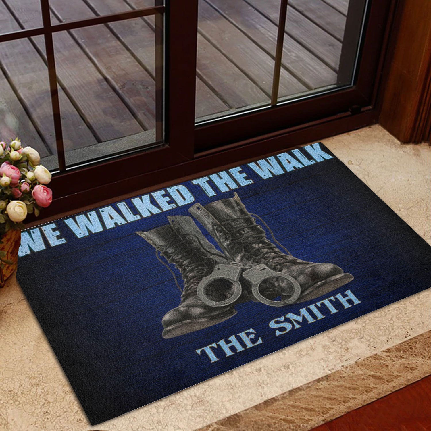 Ohaprints-Doormat-Outdoor-Indoor-Police-We-Walked-The-Walk-Blue-Line-Custom-Personalized-Name-Rubber-Door-Mat-916-