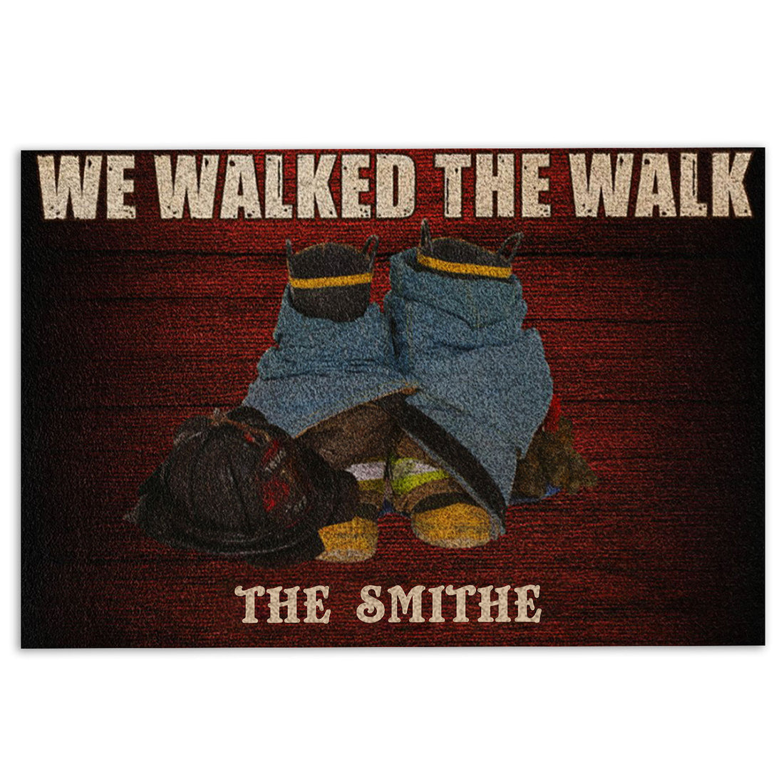 Ohaprints-Doormat-Outdoor-Indoor-Firefighter-We-Walked-The-Walk-Red-Line-Custom-Personalized-Name-Rubber-Door-Mat-921-18'' x 30''