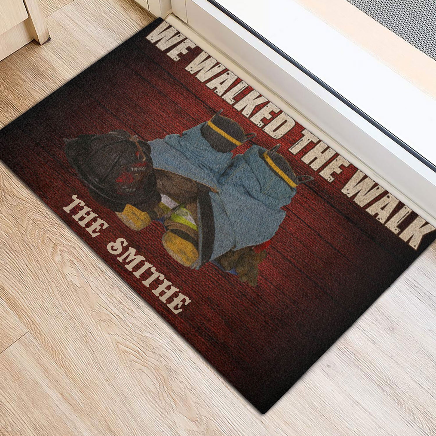 Ohaprints-Doormat-Outdoor-Indoor-Firefighter-We-Walked-The-Walk-Red-Line-Custom-Personalized-Name-Rubber-Door-Mat-921-