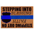 Ohaprints-Doormat-Outdoor-Indoor-Police-Stepping-Into-Blessing-Thin-Blue-Line-Rubber-Door-Mat-924-18'' x 30''