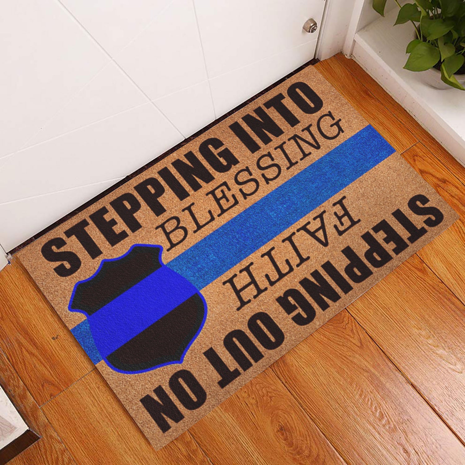 Ohaprints-Doormat-Outdoor-Indoor-Police-Stepping-Into-Blessing-Thin-Blue-Line-Rubber-Door-Mat-924-