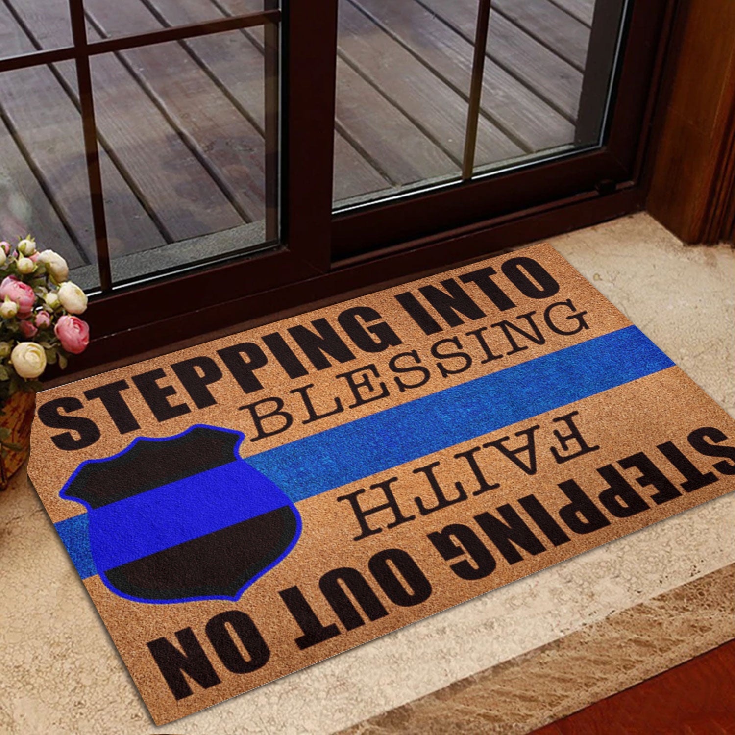 Ohaprints-Doormat-Outdoor-Indoor-Police-Stepping-Into-Blessing-Thin-Blue-Line-Rubber-Door-Mat-924-