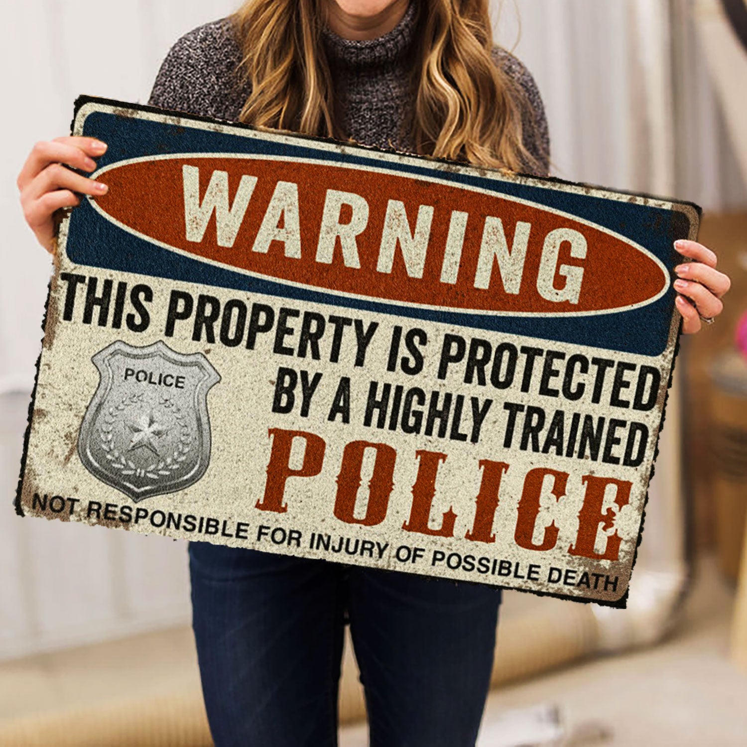 Ohaprints-Doormat-Outdoor-Indoor-Police-This-Property-Is-Protected-Thin-Blue-Line-Rubber-Door-Mat-938-