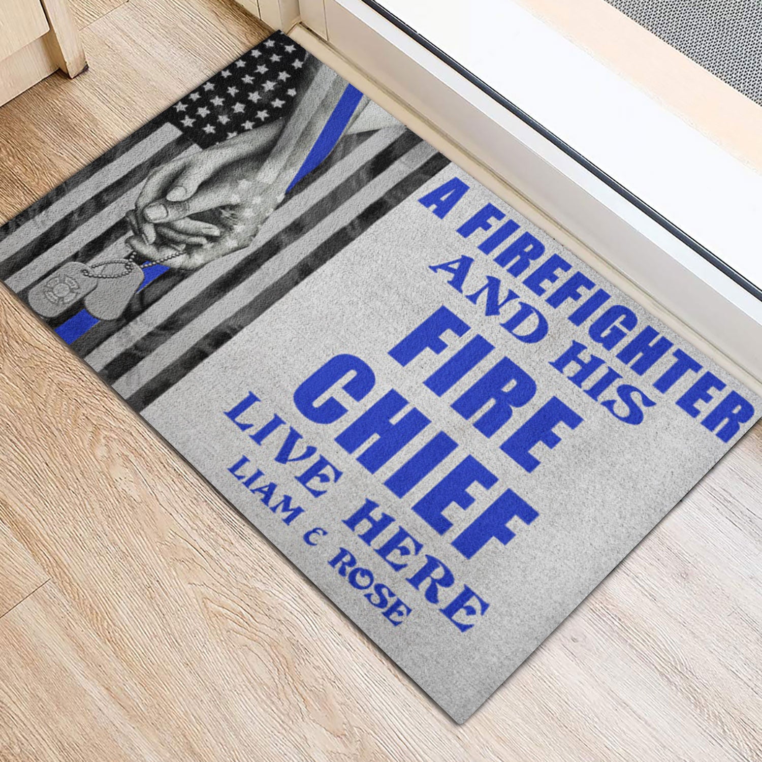 Ohaprints-Doormat-Outdoor-Indoor-Firefighter--His-Fire-Chief-Live-Here-Custom-Personalized-Name-Rubber-Door-Mat-942-