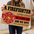 Ohaprints-Doormat-Outdoor-Indoor-Firefighter-Lives-Here-He-Fears-God-And-His-Wife-Rubber-Door-Mat-945-