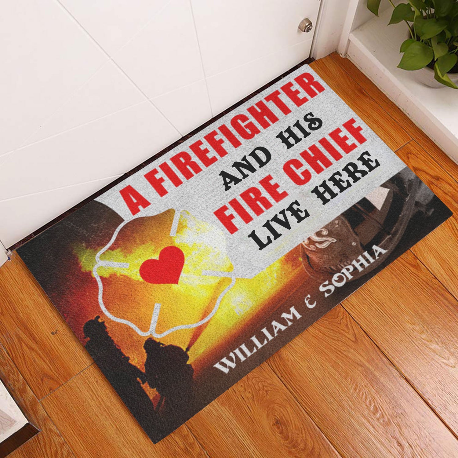 Ohaprints-Doormat-Outdoor-Indoor-Firefighter-And-Fire-Chief-Live-Here-Custom-Personalized-Name-Rubber-Door-Mat-946-