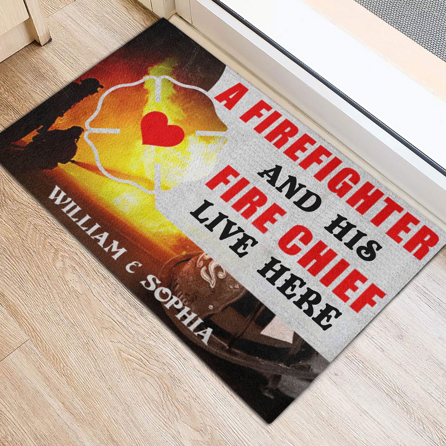 Ohaprints-Doormat-Outdoor-Indoor-Firefighter-And-Fire-Chief-Live-Here-Custom-Personalized-Name-Rubber-Door-Mat-946-