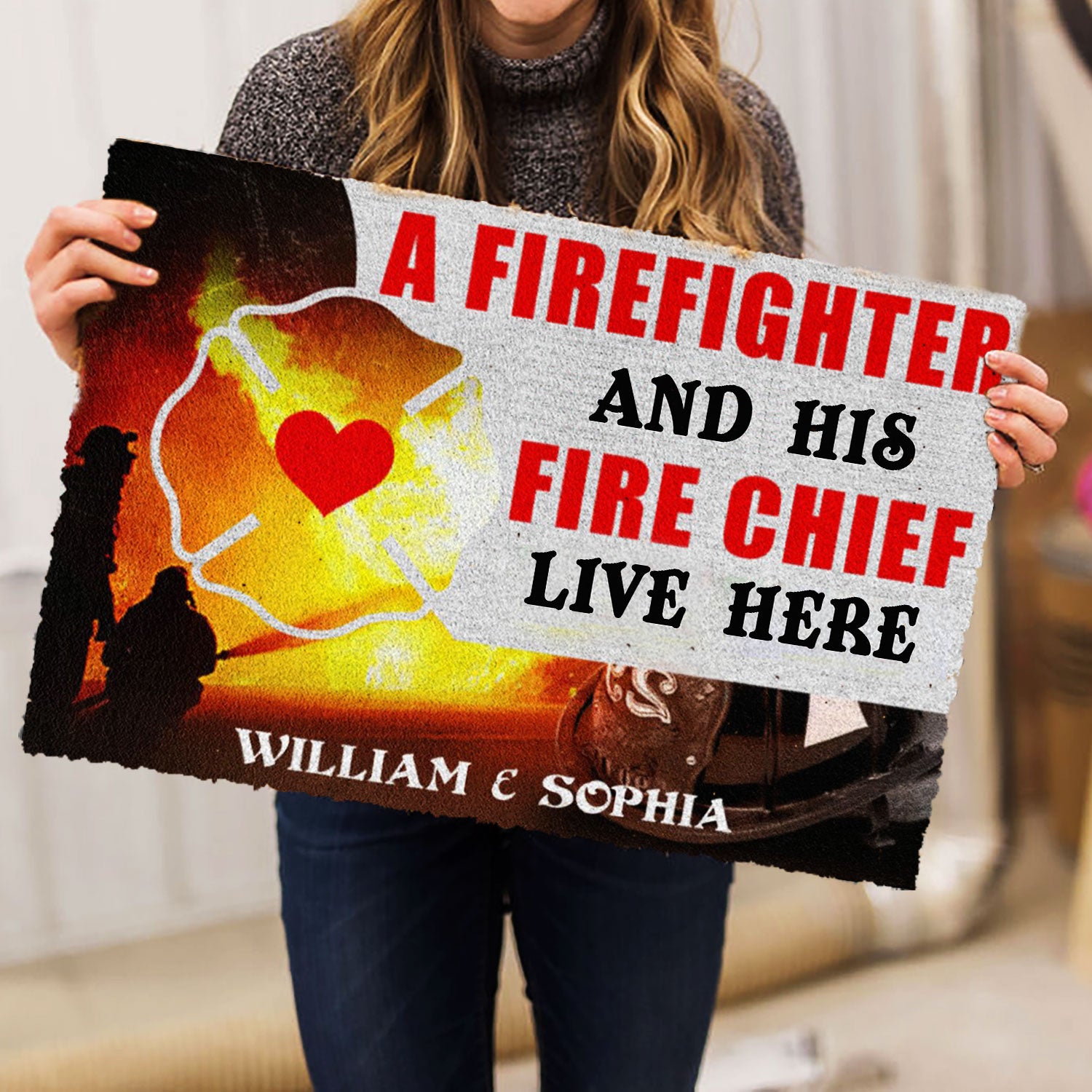 Ohaprints-Doormat-Outdoor-Indoor-Firefighter-And-Fire-Chief-Live-Here-Custom-Personalized-Name-Rubber-Door-Mat-946-