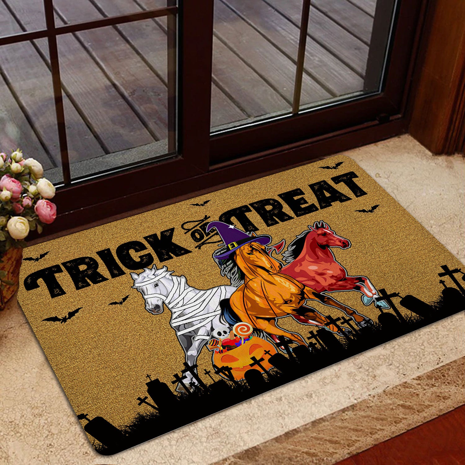 Ohaprints-Doormat-Outdoor-Indoor-Halloween-Horse-Happy-Halloween-Horses-Lovers-Rubber-Door-Mat-1956-