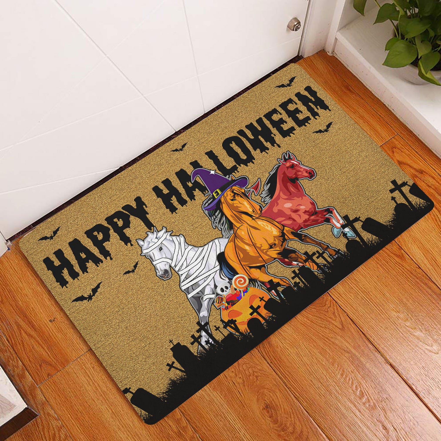 Ohaprints-Doormat-Outdoor-Indoor-Happy-Halloween-Horse-Happy-Halloween-Horses-Lover-Rubber-Door-Mat-1958-