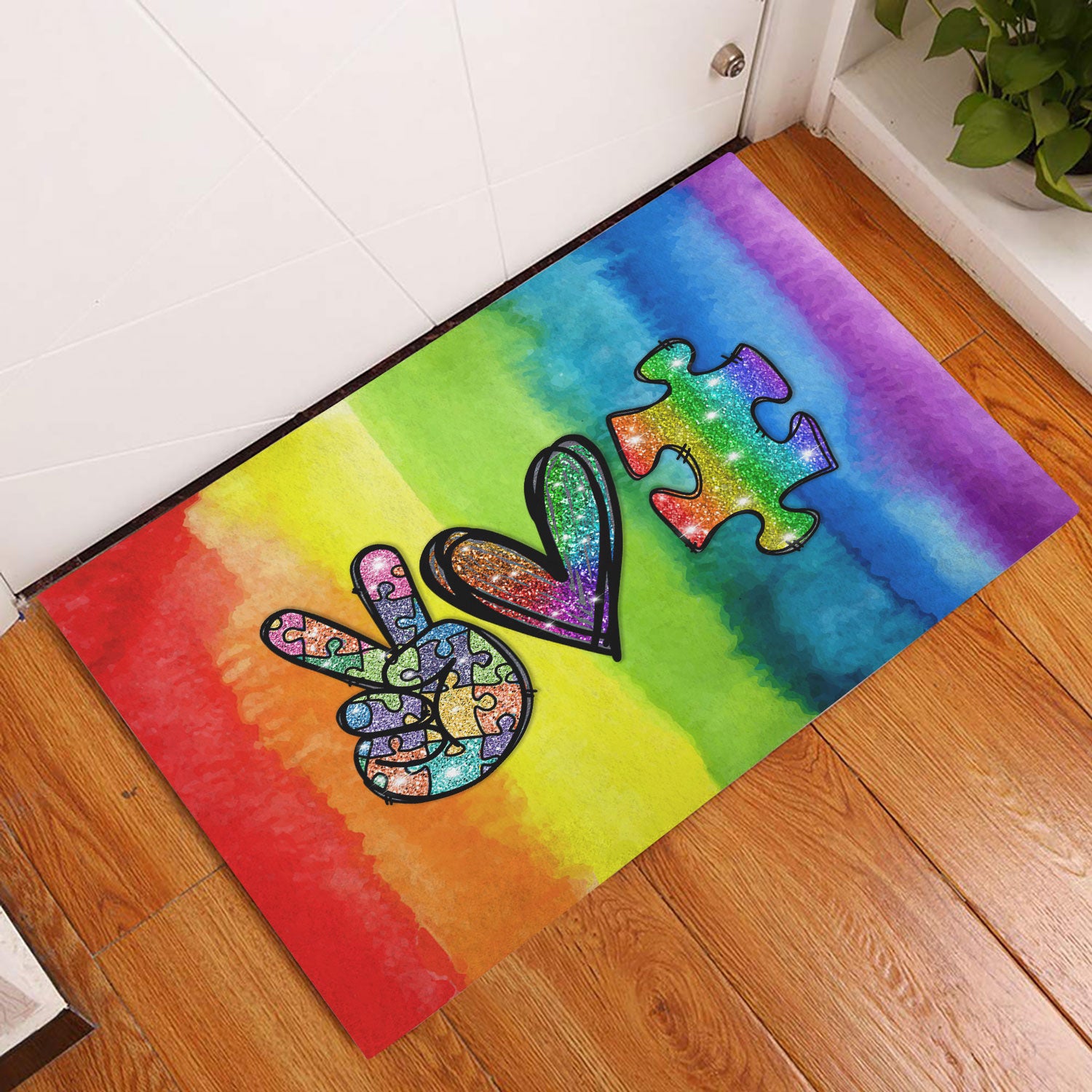 Ohaprints-Doormat-Outdoor-Indoor-Peace-Love-Autism-Awareness-Asd-Support-Jigsaw-Puzzle-Autistic-Rubber-Door-Mat-987-