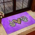 Ohaprints-Doormat-Outdoor-Indoor-Peace-Love-Skull-Gothic-Skull-Skeleton-Sugar-Skull-Rubber-Door-Mat-991-