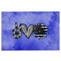 Ohaprints-Doormat-Outdoor-Indoor-Peace-Love-Back-The-Blue-Police-Officer-Sunflower-Thin-Blue-Line-Rubber-Door-Mat-992-18'' x 30''