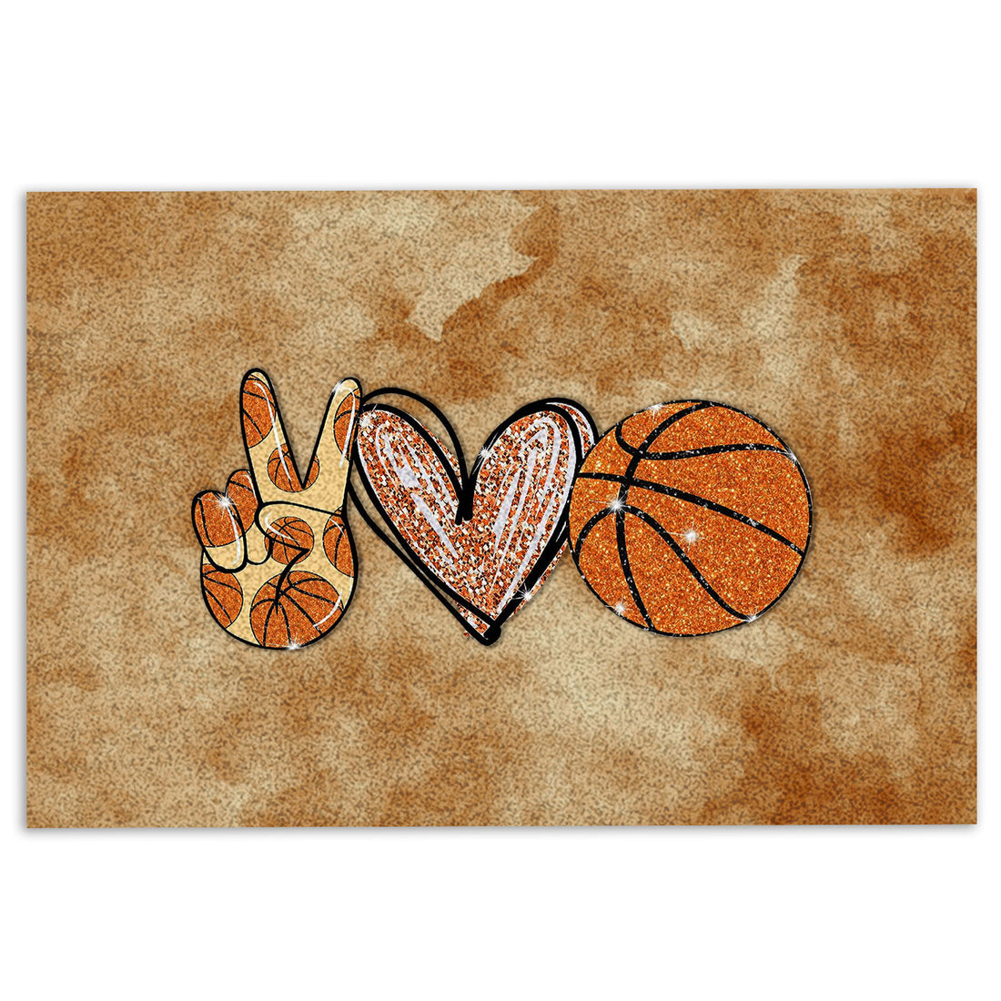 Ohaprints-Doormat-Outdoor-Indoor-Peace-Love-Basketball-Glitter-Rubber-Door-Mat-993-18'' x 30''