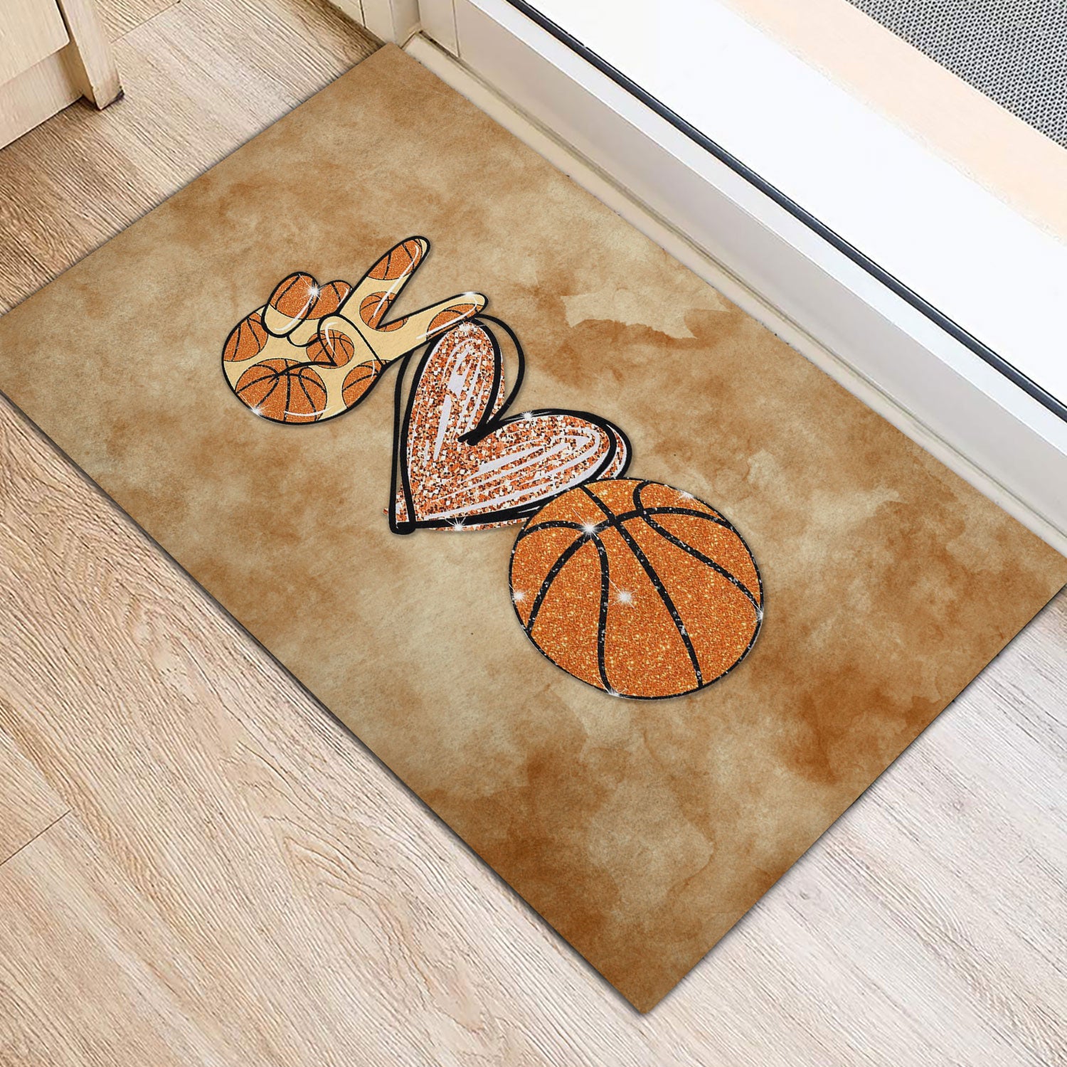 Ohaprints-Doormat-Outdoor-Indoor-Peace-Love-Basketball-Glitter-Rubber-Door-Mat-993-