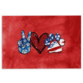 Ohaprints-Doormat-Outdoor-Indoor-Peace-Love-Dog-Paws-American-4Th-Of-July-Independence-Day-Rubber-Door-Mat-1000-18'' x 30''