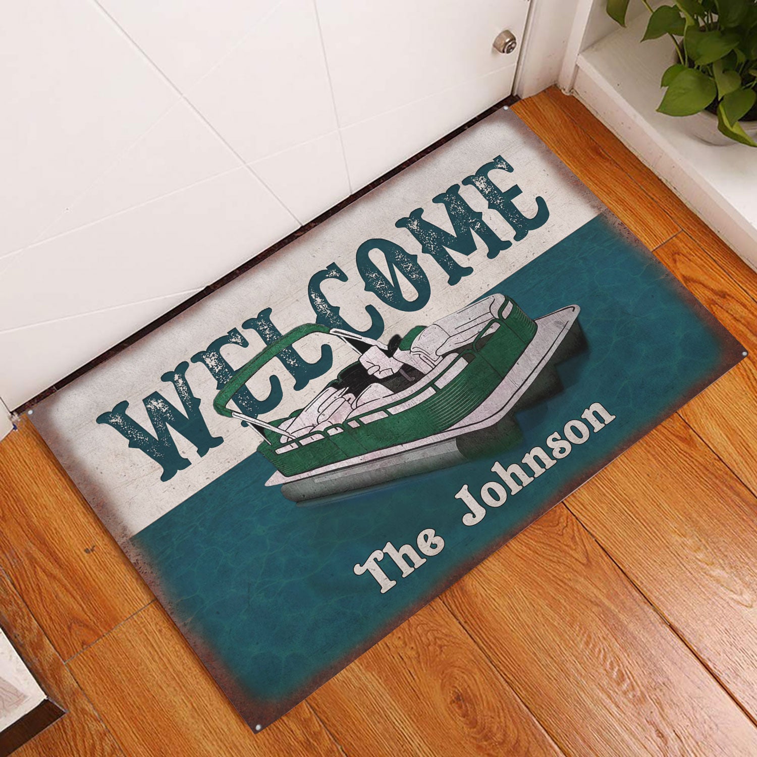 Ohaprints-Doormat-Outdoor-Indoor-Tritoon-Boats-Pontoons-Lake-House-Custom-Personalized-Name-Rubber-Door-Mat-1001-