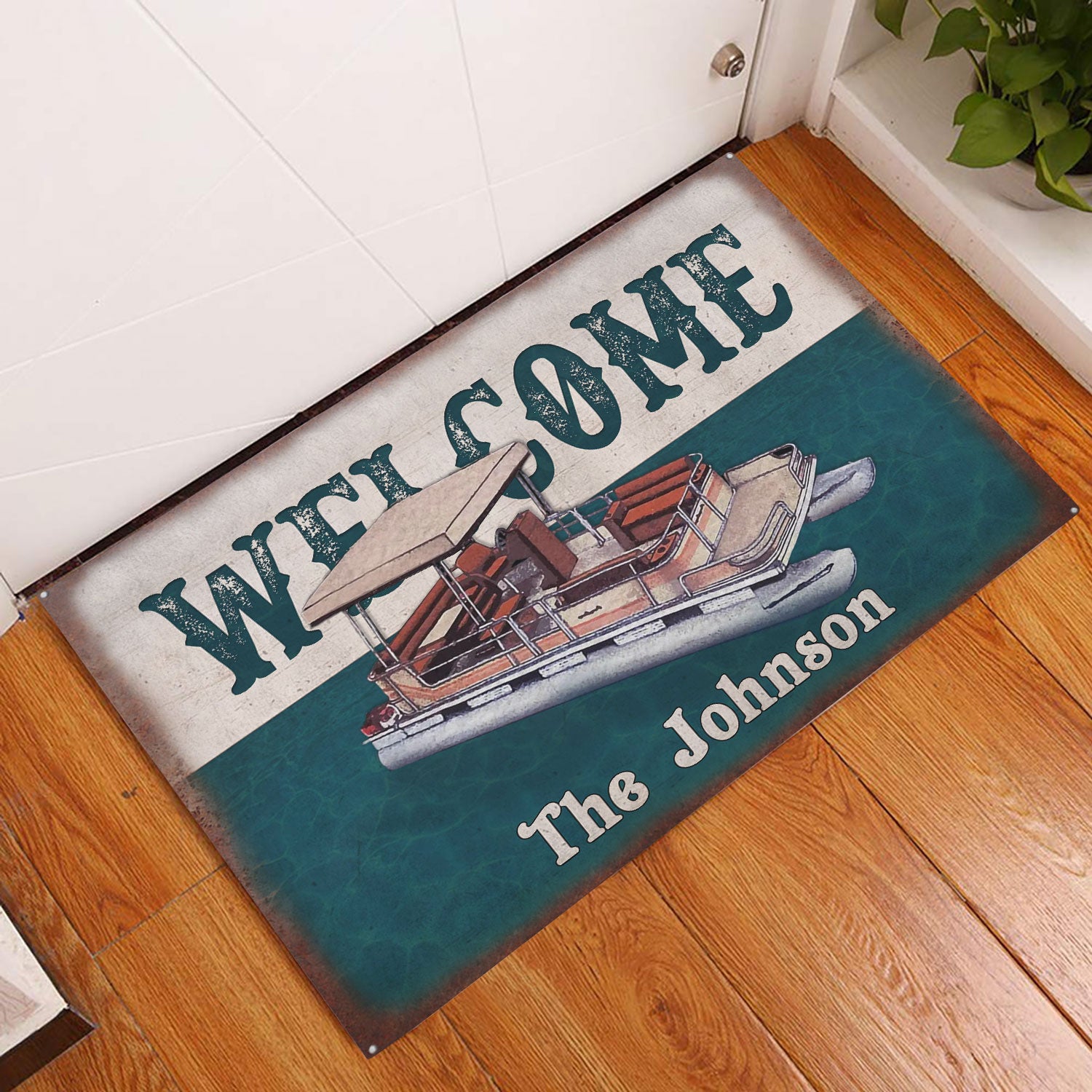 Ohaprints-Doormat-Outdoor-Indoor-Pontoon-Boats-Pontoons-Lake-House-Boat-Custom-Personalized-Name-Rubber-Door-Mat-1003-