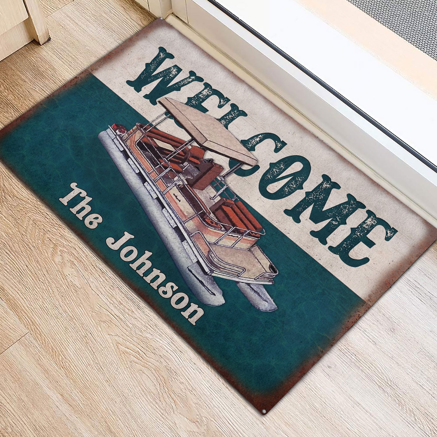 Ohaprints-Doormat-Outdoor-Indoor-Pontoon-Boats-Pontoons-Lake-House-Boat-Custom-Personalized-Name-Rubber-Door-Mat-1003-