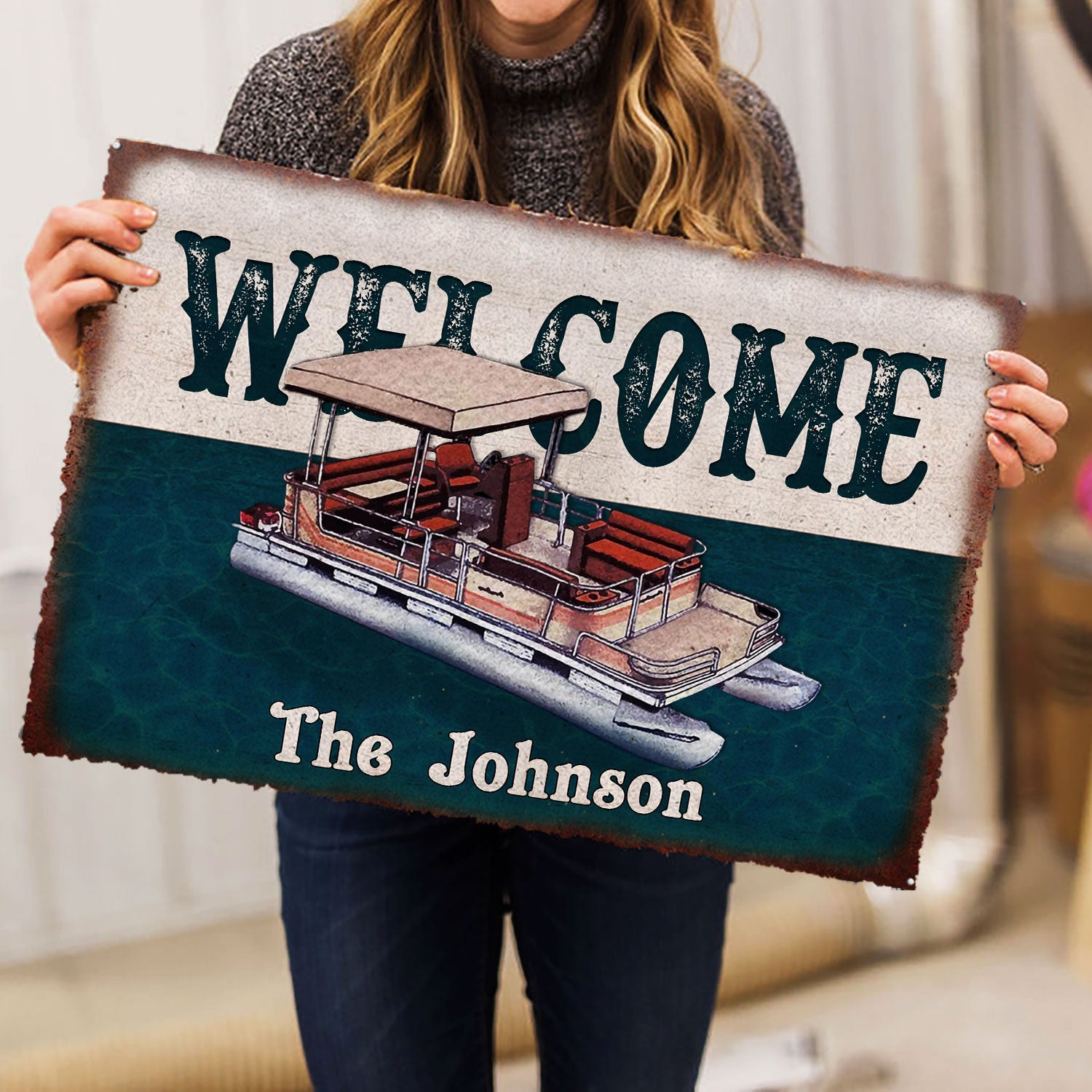 Ohaprints-Doormat-Outdoor-Indoor-Pontoon-Boats-Pontoons-Lake-House-Boat-Custom-Personalized-Name-Rubber-Door-Mat-1003-