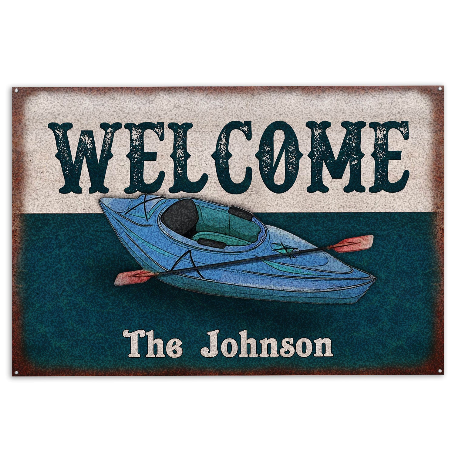 Ohaprints-Doormat-Outdoor-Indoor-Kayak-Welcome-Lake-House-Boat-Kayaking-Custom-Personalized-Name-Rubber-Door-Mat-1004-18'' x 30''