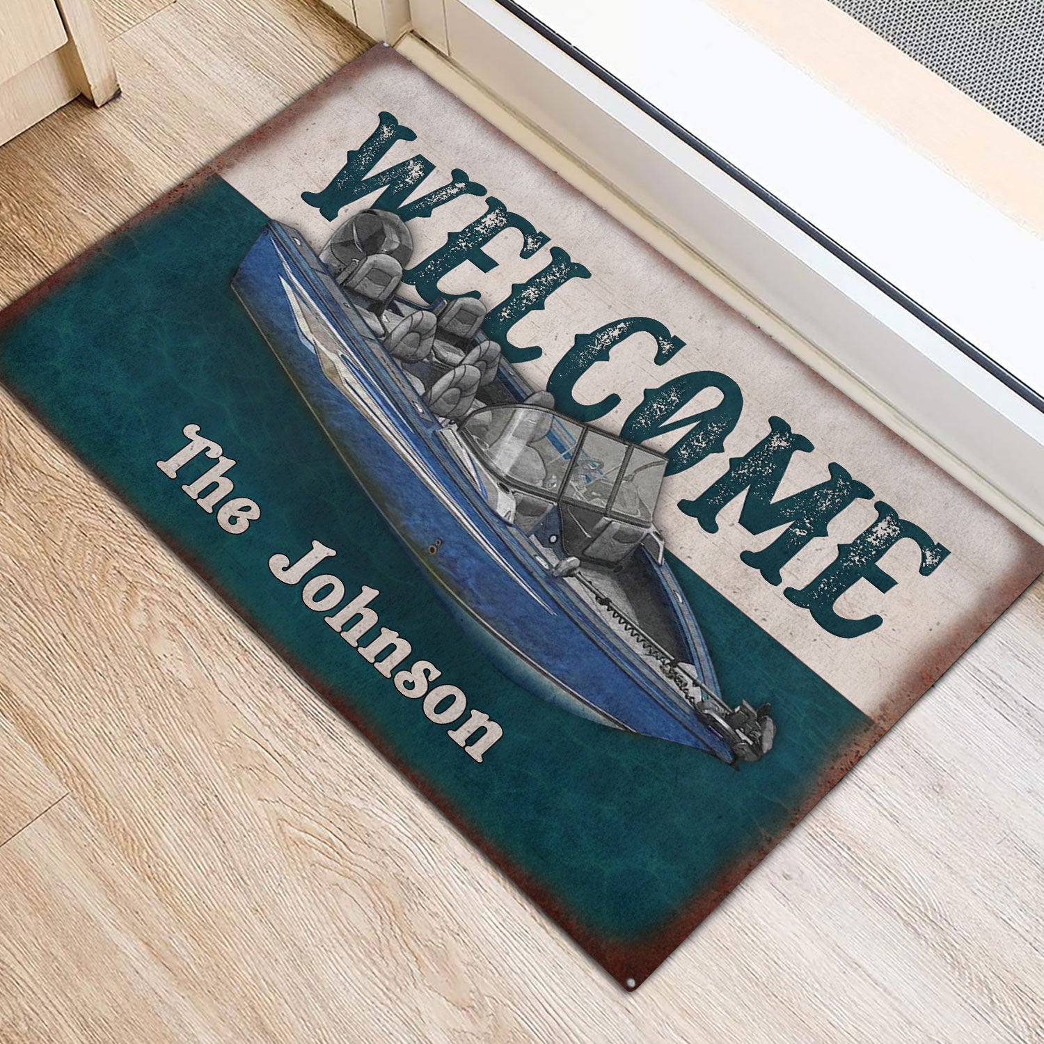 Ohaprints-Doormat-Outdoor-Indoor-Fishing-Boats-Pontoons-Lake-House-Boat-Custom-Personalized-Name-Rubber-Door-Mat-1006-