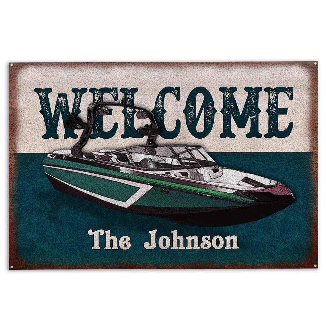 Ohaprints-Doormat-Outdoor-Indoor-Wake-Boat-Pontoons-Lake-House-Boat-Custom-Personalized-Name-Rubber-Door-Mat-1008-18'' x 30''