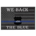 Ohaprints-Doormat-Outdoor-Indoor-Police-We-Back-The-Blue-American-Flag-Custom-Personalized-Name-Rubber-Door-Mat-1030-18'' x 30''