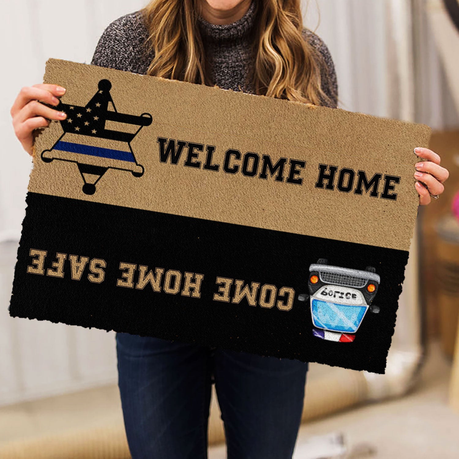 Ohaprints-Doormat-Outdoor-Indoor-Police-Welcome-Home-Come-Home-Safe-Custom-Personalized-Name-Rubber-Door-Mat-1035-