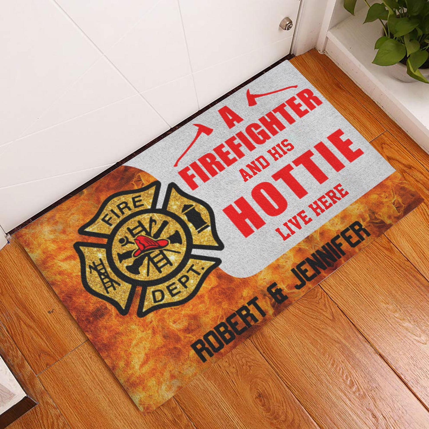 Ohaprints-Doormat-Outdoor-Indoor-Firefighter-And-His-Hottie-Live-Here-Custom-Personalized-Name-Rubber-Door-Mat-1038-