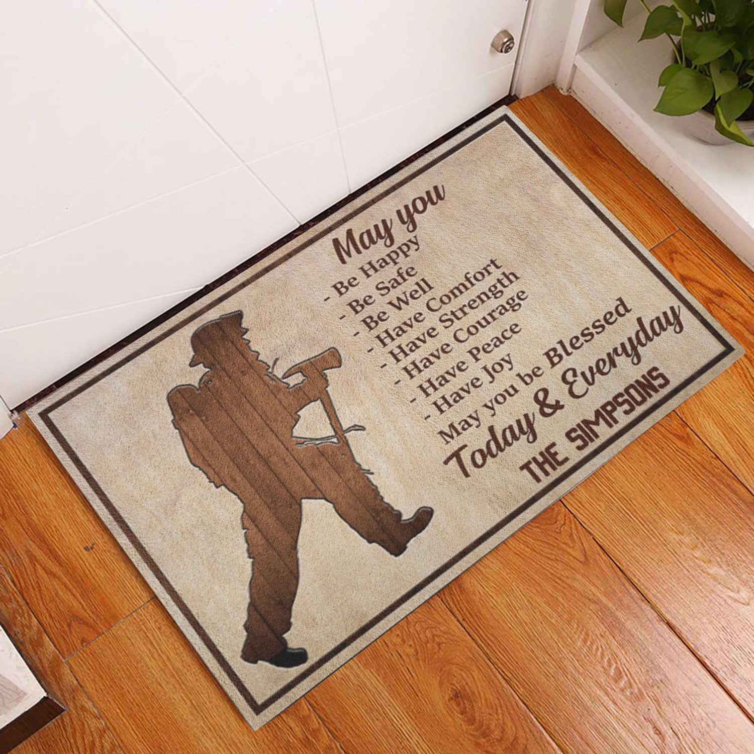 Ohaprints-Doormat-Outdoor-Indoor-Firefighter-May-You-Be-Blessed-To-Day-Custom-Personalized-Name-Rubber-Door-Mat-1039-