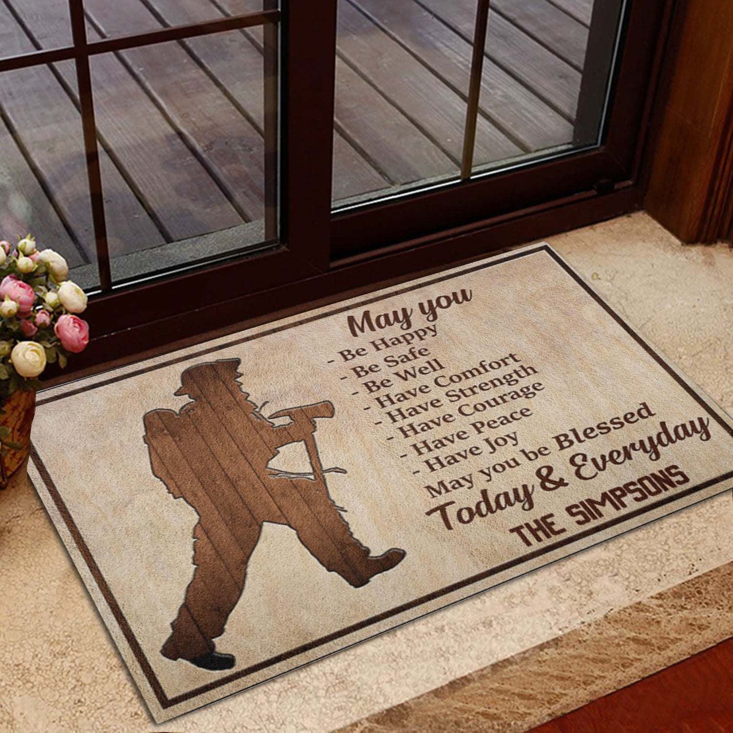 Ohaprints-Doormat-Outdoor-Indoor-Firefighter-May-You-Be-Blessed-To-Day-Custom-Personalized-Name-Rubber-Door-Mat-1039-