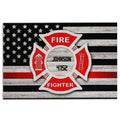 Ohaprints-Doormat-Outdoor-Indoor-Firefighter-American-Flag-Back-The-Red-Custom-Personalized-Name-Rubber-Door-Mat-1044-18'' x 30''