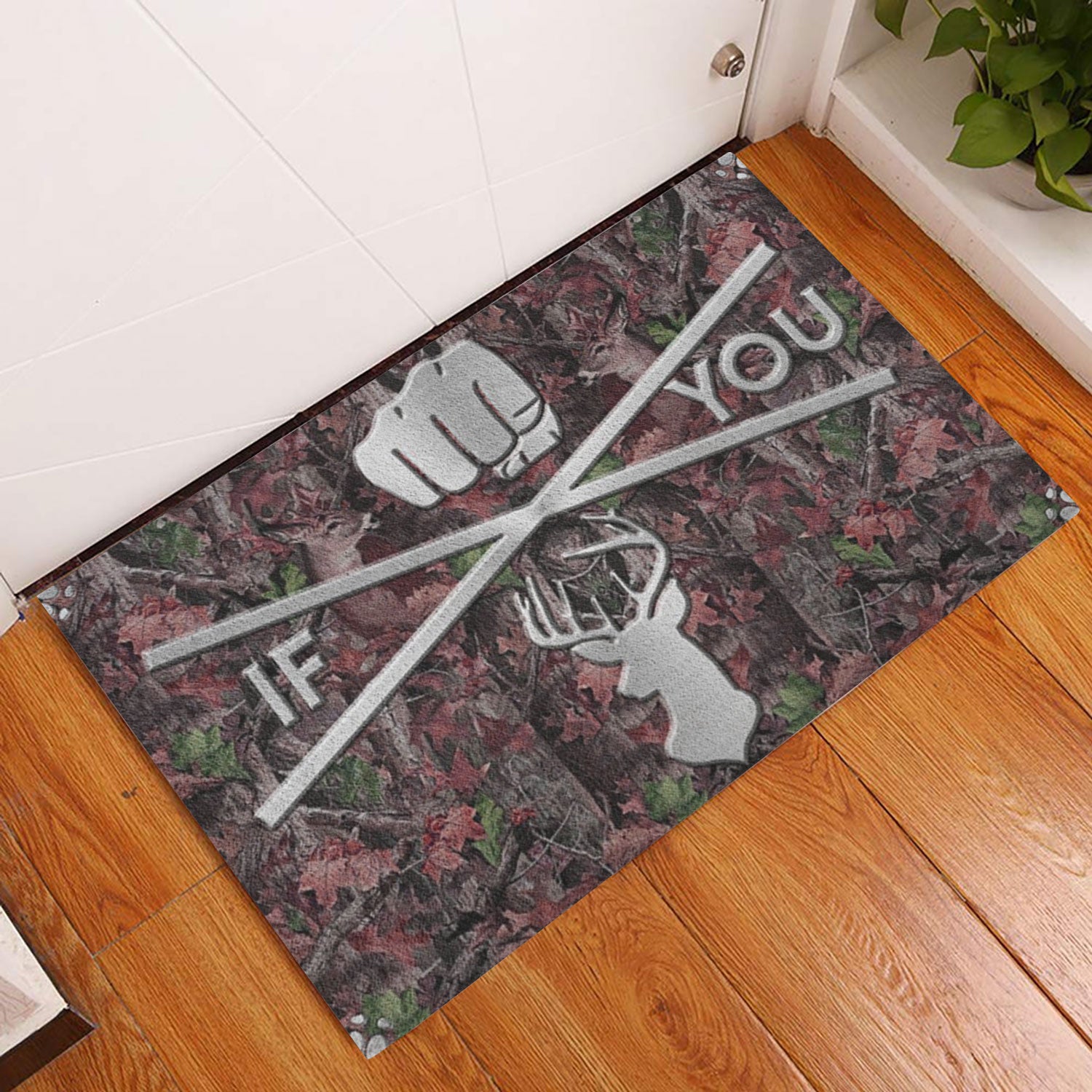 Ohaprints-Doormat-Outdoor-Indoor-Hunting-If-You-Hunter-Camo-Pattern-Custom-Personalized-Name-Rubber-Door-Mat-1058-