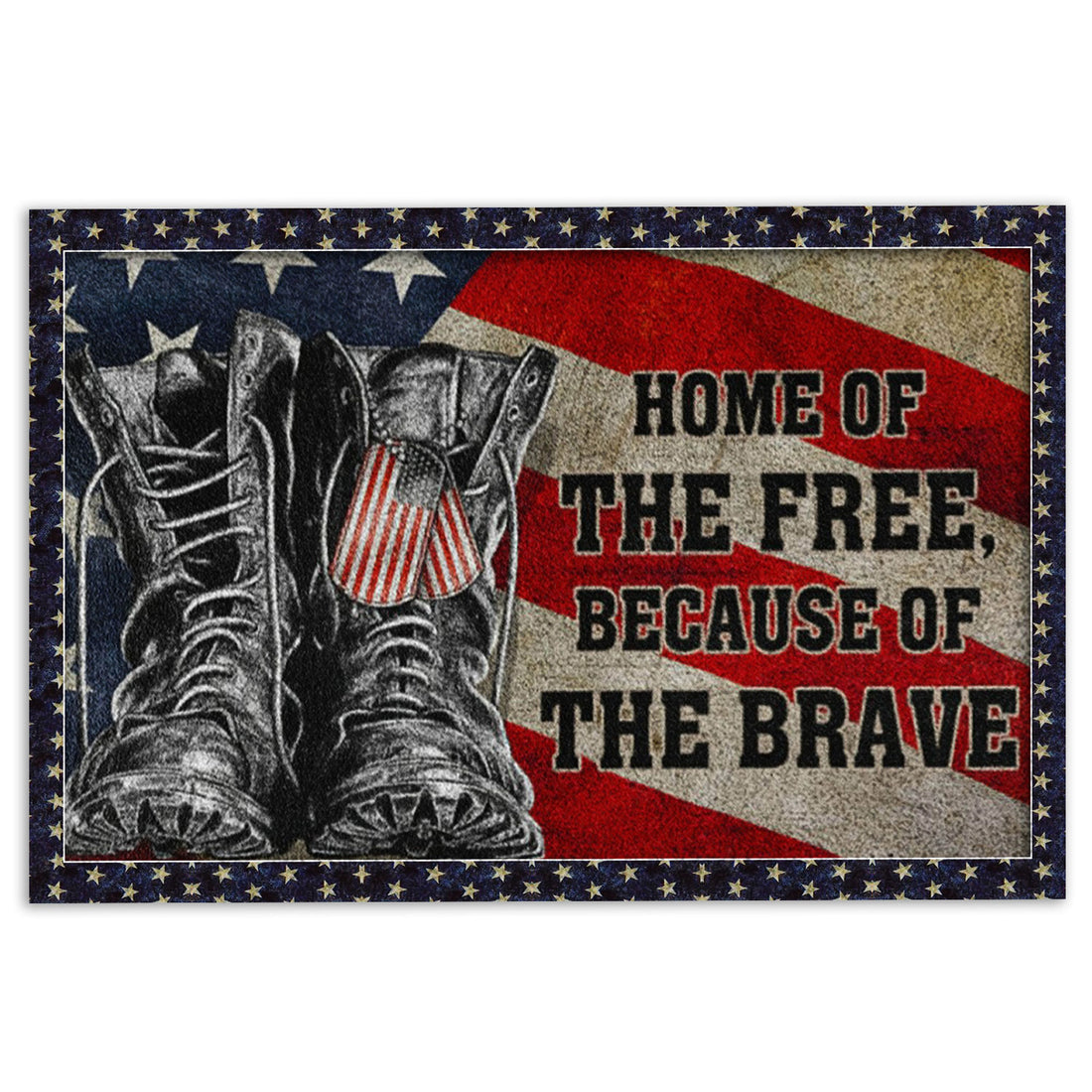 Ohaprints-Doormat-Outdoor-Indoor-Veteran-The-Brave-Home-Of-The-Free-Proud-Veteran-Rubber-Door-Mat-1064-18'' x 30''