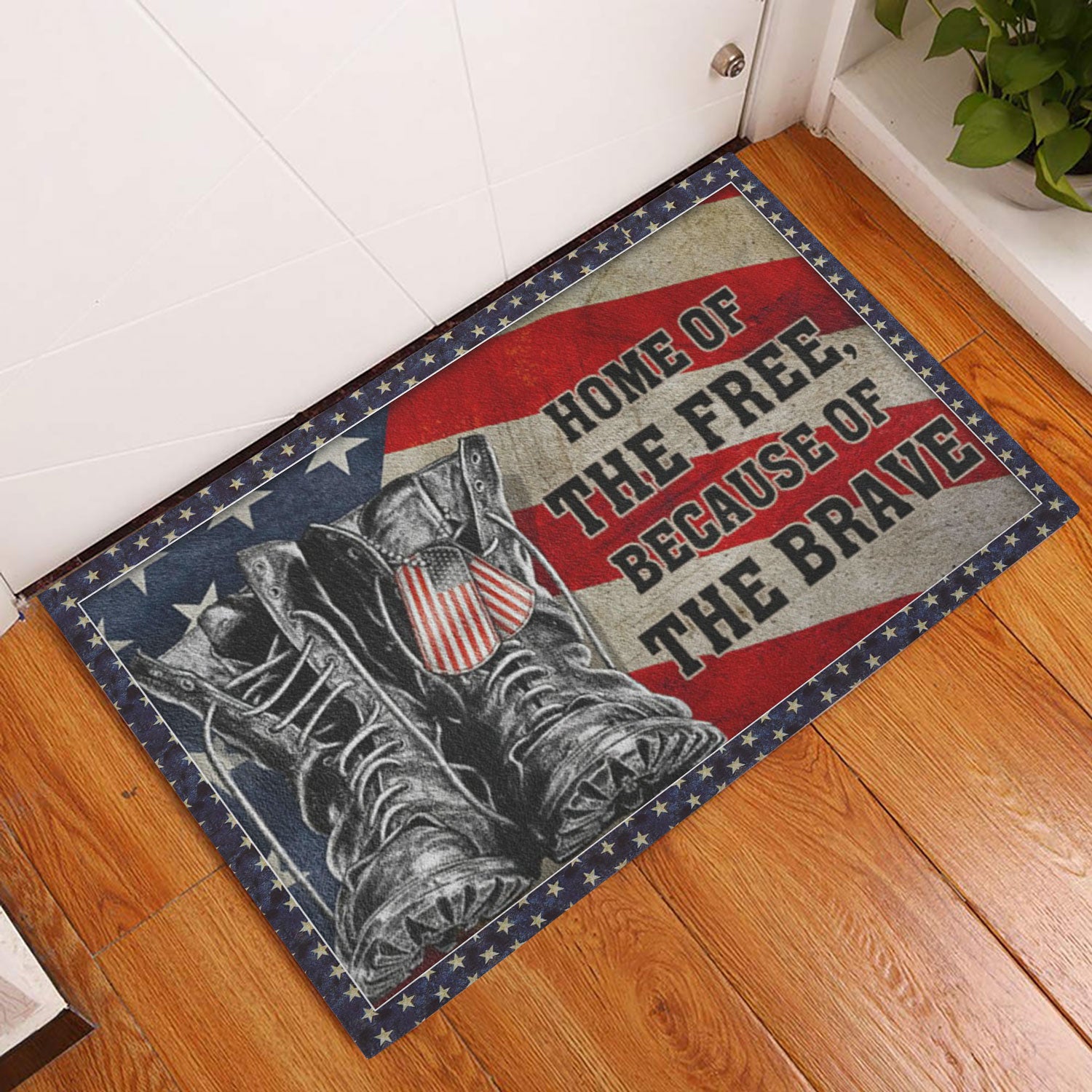 Ohaprints-Doormat-Outdoor-Indoor-Veteran-The-Brave-Home-Of-The-Free-Proud-Veteran-Rubber-Door-Mat-1064-