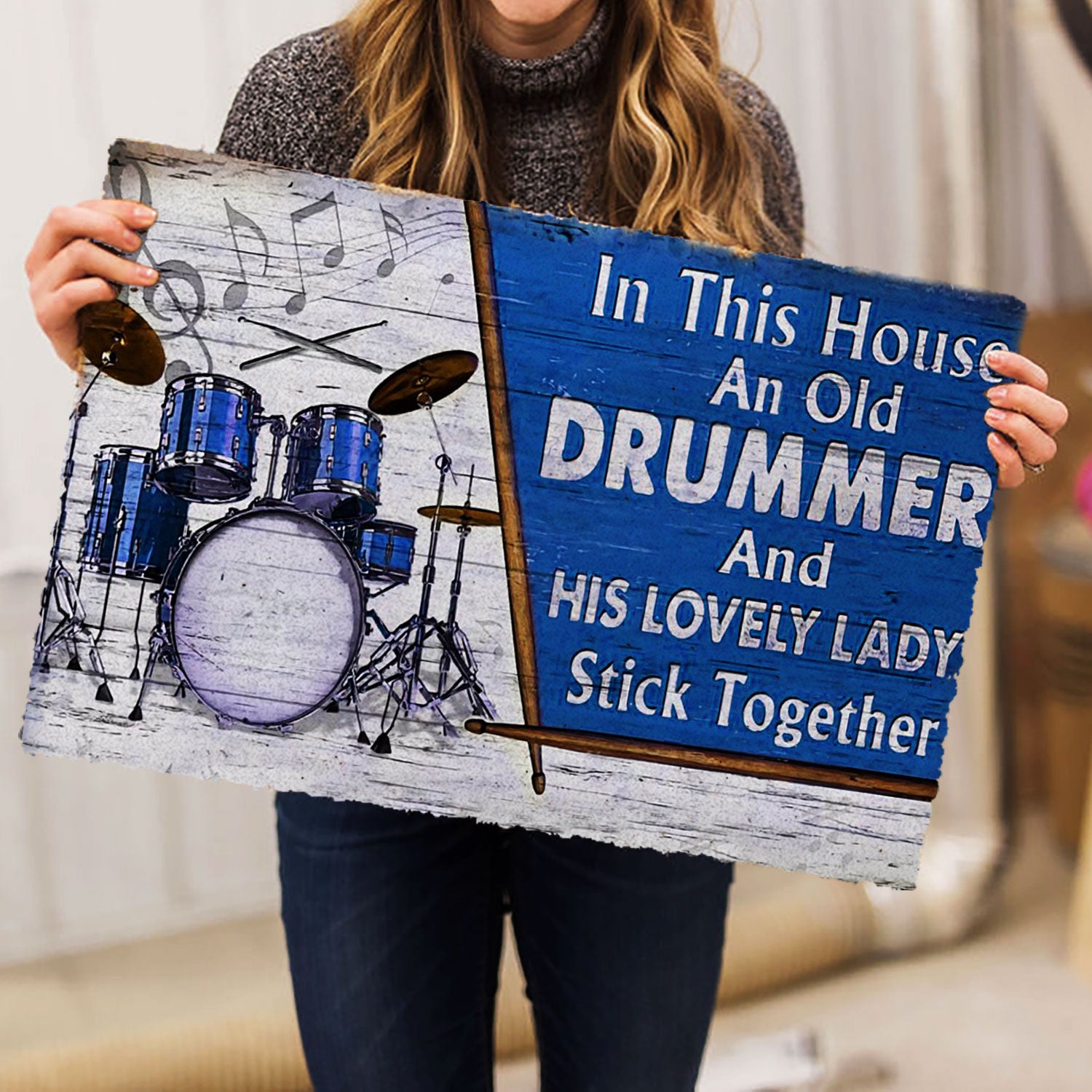 Ohaprints-Doormat-Outdoor-Indoor-Drummer-His-Lovely-Lady-Stick-Together-Custom-Personalized-Name-Rubber-Door-Mat-1077-