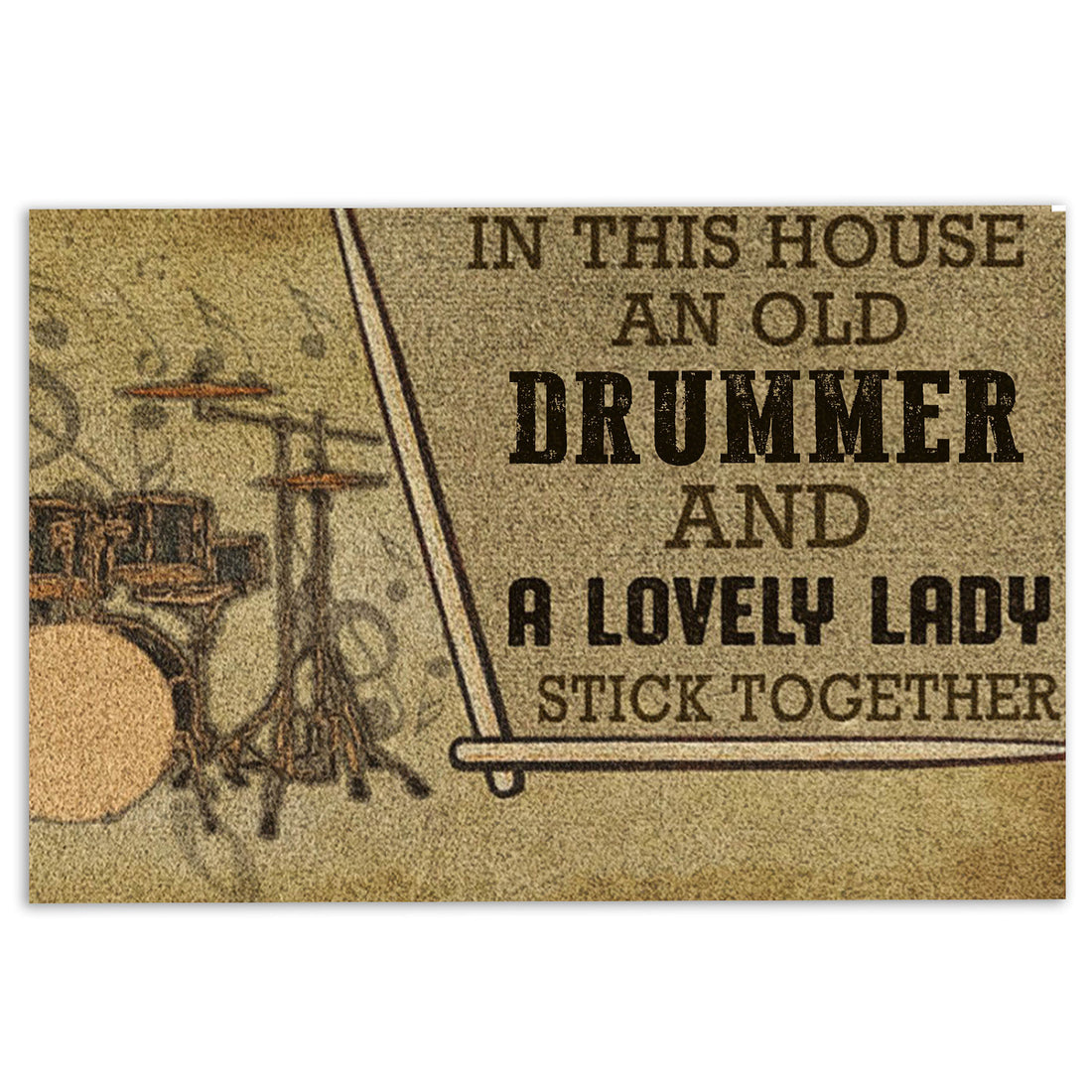 Ohaprints-Doormat-Outdoor-Indoor-Drummer--Lovely-Lady-Stick-Together-Custom-Personalized-Name-Rubber-Door-Mat-1080-18'' x 30''